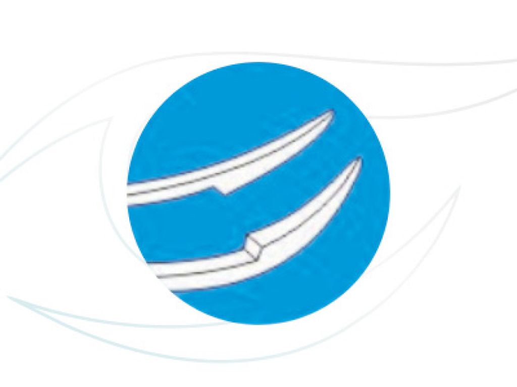 Pinça sutura curva